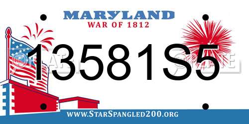 13581S5 Maryland License Plate