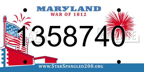 1358740 Maryland License Plate