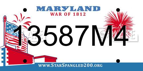 13587M4 Maryland License Plate