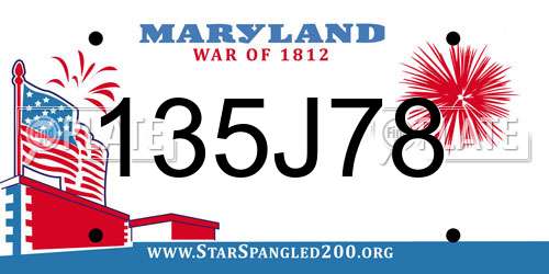 135J78 Maryland License Plate