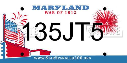 135JT5 Maryland License Plate