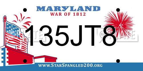 135JT8 Maryland License Plate