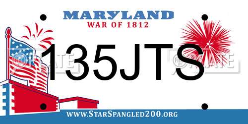 135JTS Maryland License Plate