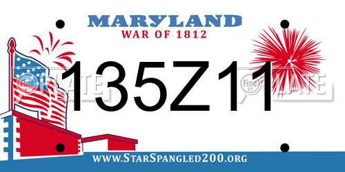 135Z11 Maryland License Plate