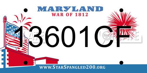 13601CF Maryland License Plate