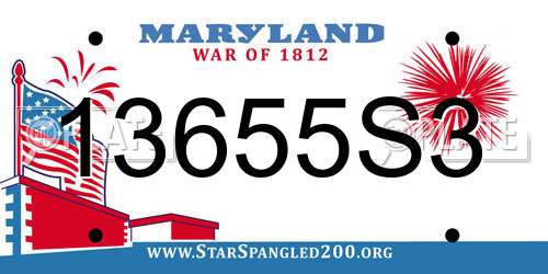 13655S3 Maryland License Plate