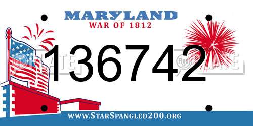 136742 Maryland License Plate