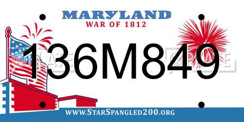 136M849 Maryland License Plate