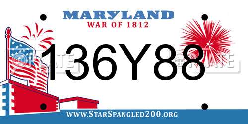 136Y88 Maryland License Plate