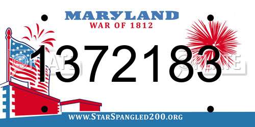 1372183 Maryland License Plate