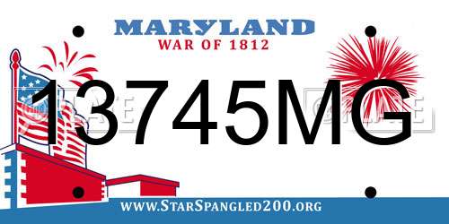 13745MG Maryland License Plate