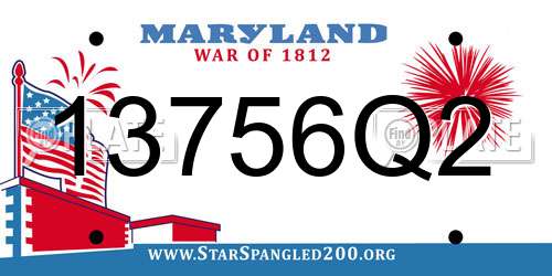 13756Q2 Maryland License Plate