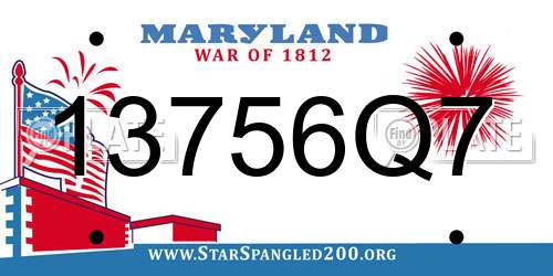 13756Q7 Maryland License Plate