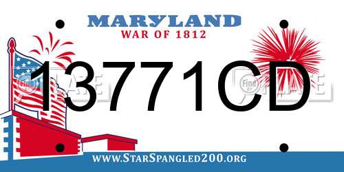 13771CD Maryland License Plate