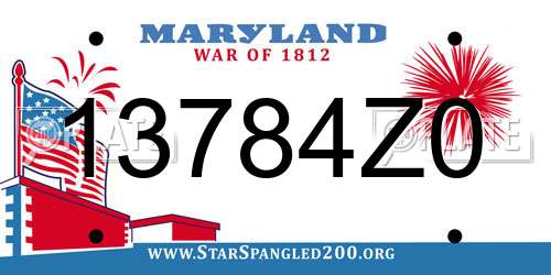 13784Z0 Maryland License Plate