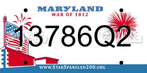 13786Q2 Maryland License Plate