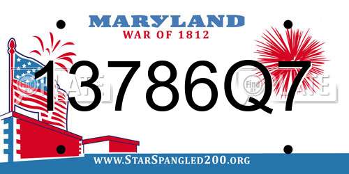 13786Q7 Maryland License Plate