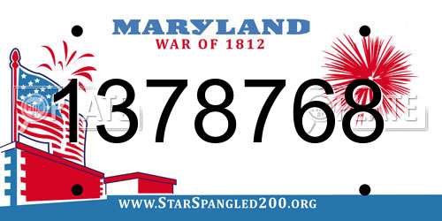 1378768 Maryland License Plate