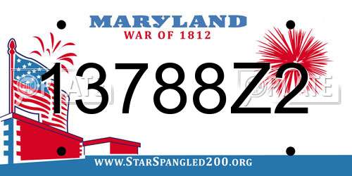 13788Z2 Maryland License Plate