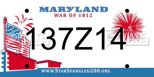 137Z14 Maryland License Plate