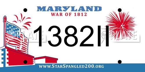 1382II Maryland License Plate