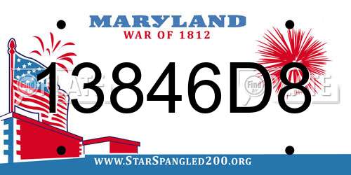 13846D8 Maryland License Plate