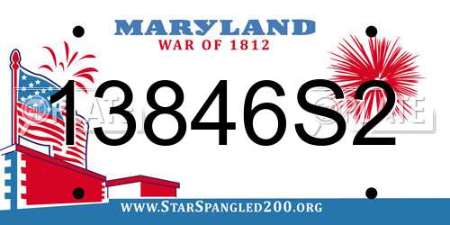 13846S2 Maryland License Plate
