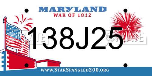 138J25 Maryland License Plate