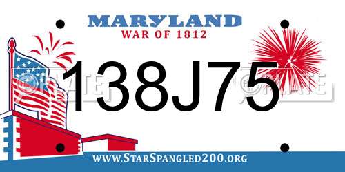 138J75 Maryland License Plate
