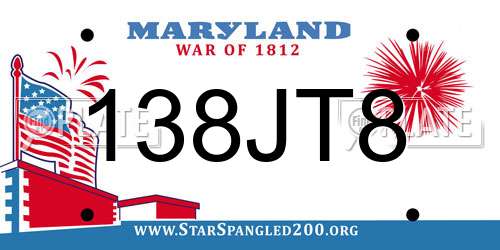 138JT8 Maryland License Plate