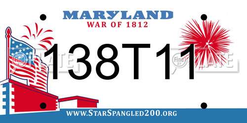 138T11 Maryland License Plate