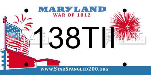 138TII Maryland License Plate