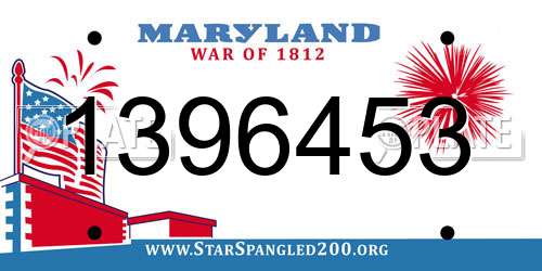 1396453 Maryland License Plate
