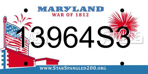13964S3 Maryland License Plate