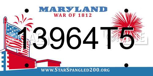 13964T5 Maryland License Plate