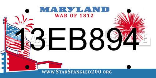 13EB894 Maryland License Plate