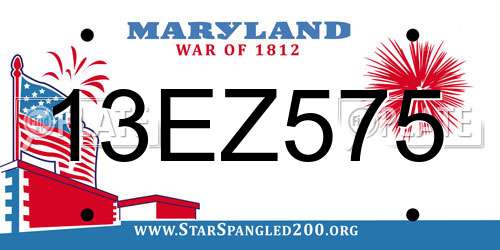 13EZ575 Maryland License Plate
