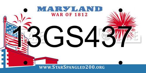 13GS437 Maryland License Plate