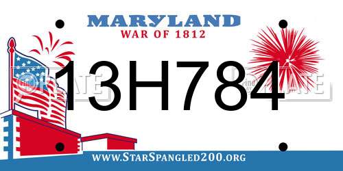 13H784 Maryland License Plate