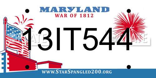 13IT544 Maryland License Plate