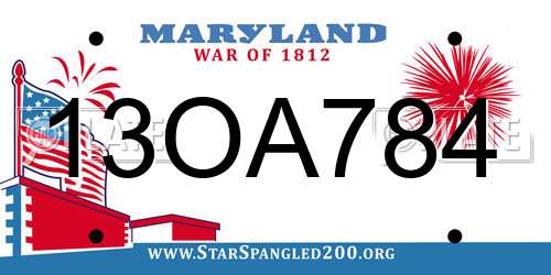13OA784 Maryland License Plate