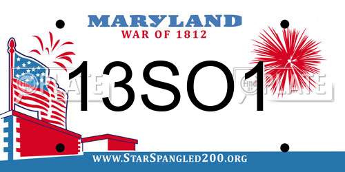 13SO1 Maryland License Plate