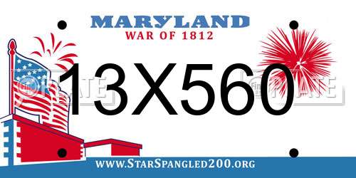 13X560 Maryland License Plate