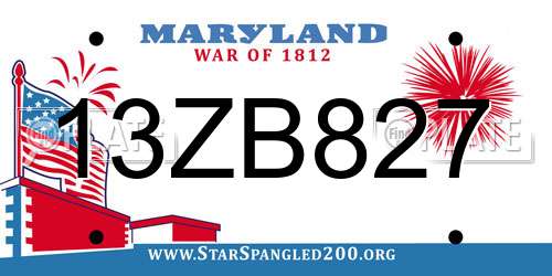 13ZB827 Maryland License Plate