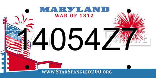 14054Z7 Maryland License Plate