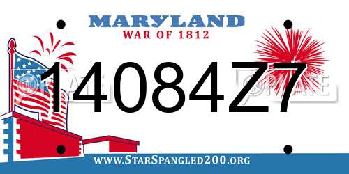 14084Z7 Maryland License Plate