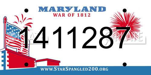 1411287 Maryland License Plate