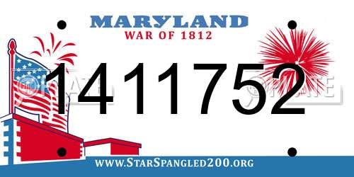 1411752 Maryland License Plate
