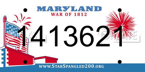 1413621 Maryland License Plate