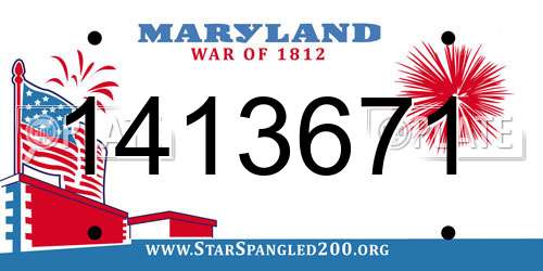1413671 Maryland License Plate